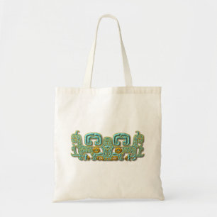 Mayan Jaguar-turquoise en goud Tote Bag