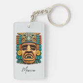 Mayan Mask Mexico Reizen Sleutelhanger (achterkant)