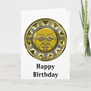 Mayan Metallic Sun in reliëf Kaart