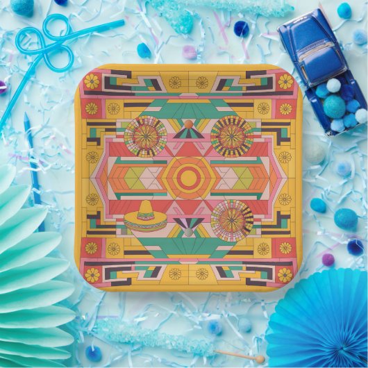 Mayan Mosaic Marvel 02 Papieren Bordje (Feest)