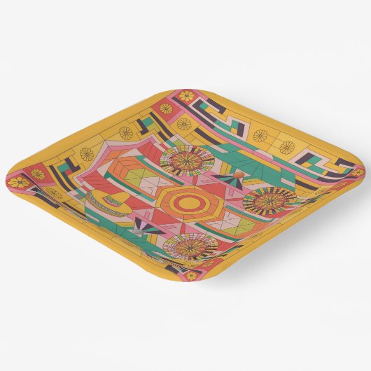 Mayan Mosaic Marvel 02 Papieren Bordje (Gebogen)