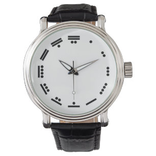 Mayan Numerals, Maya Numbers (zwart/wit) Horloge