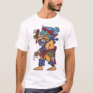 Mayan Rain God gekleurd T-shirt