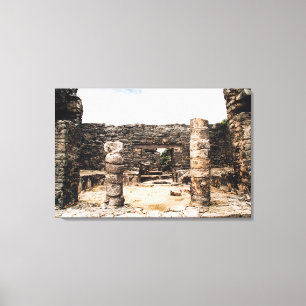 Mayan Ruins in Tulum, Mexico Canvas Afdruk