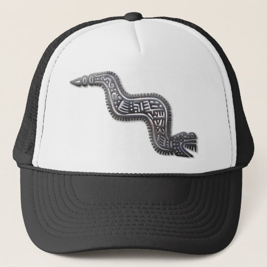 Mayan Serpent - Black en Silver Trucker Pet (Voorkant)