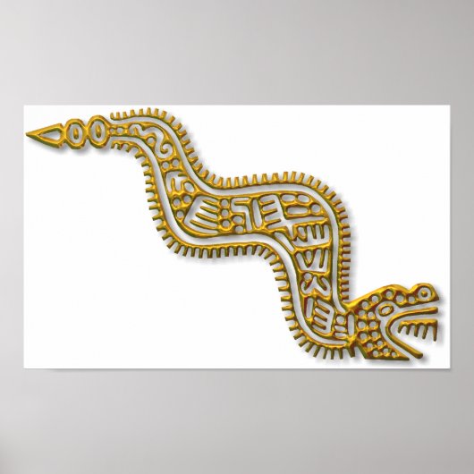 Mayan Serpent-gold Poster (Voorkant)