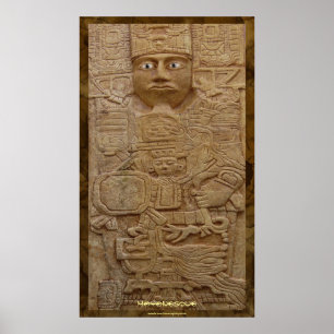 Mayan Stone Carving Art Print