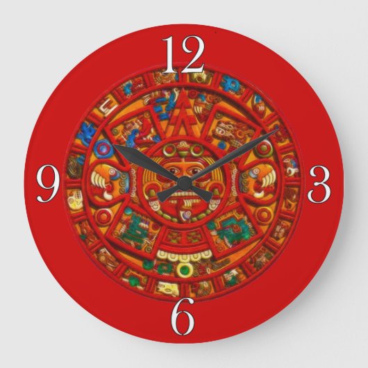 Mayan Sun Calendar Aztec Mexican History Clock Grote Klok (Voorkant)