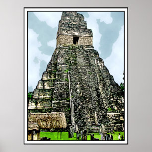 Mayan Temple in Tikal, Guatemala Poster