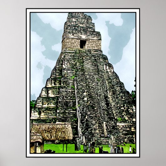 Mayan Temple in Tikal, Guatemala Poster (Voorkant)