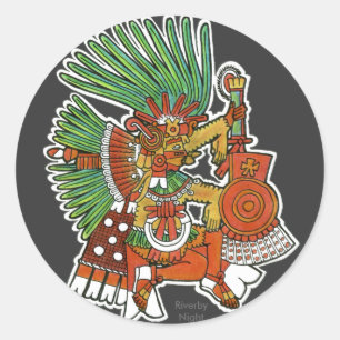 Mayan Tezcalipoca God Ronde Sticker