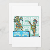 Mayan Warrior and King Invitation Kaart (Voorkant / Achterkant)