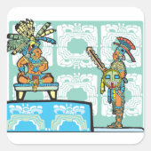 Mayan Warrior en King Vierkante Sticker (Voorkant)
