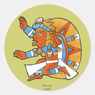 Mayan Warrior v.1 Ronde Sticker