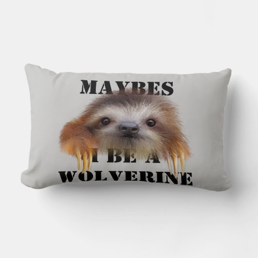 Maybes I be a Wolverine (Baby Sloth) Sierkussen Kussen (Voorkant)