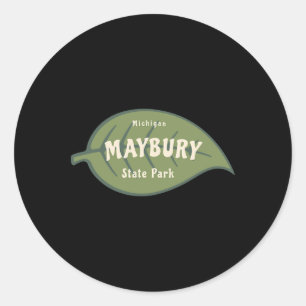 Maybury State Park Michigan Fall Leaves Vacation Ronde Sticker