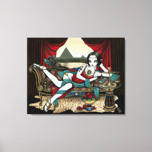 "Mayet" Egyptische godin Wrapped Canvas Print