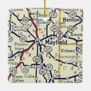 Mayfield KY  Map Keramisch Ornament