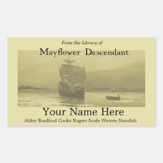 Mayflower Bookplate Rechthoekige Sticker