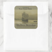 Mayflower Bookplate Vierkante Sticker (Tas)