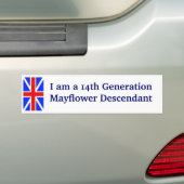 Mayflower Descendant - 14e Bumpersticker (Op auto)