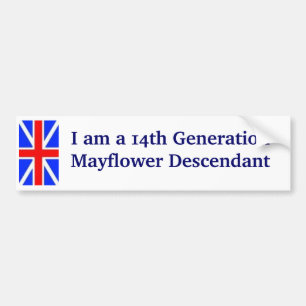 Mayflower Descendant - 14e Bumpersticker