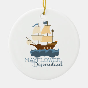 Mayflower Descendant Keramisch Ornament