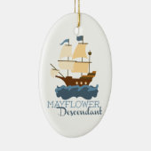 Mayflower Descendant Keramisch Ornament (Rechts)