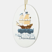 Mayflower Descendant Keramisch Ornament (Links)