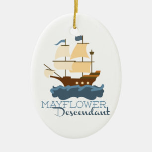 Mayflower Descendant Keramisch Ornament