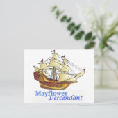 Mayflower Descendant Sailing Ship Briefkaart (Staand voorkant)