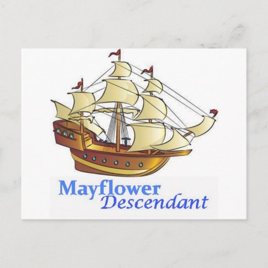 Mayflower Descendant Sailing Ship Briefkaart (Voorkant)