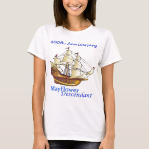 Mayflower Descendant Sailing Ship Jubileum T-shirt