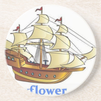 Mayflower Descendant Sailing Ship Jubileum Zandsteen Onderzetter