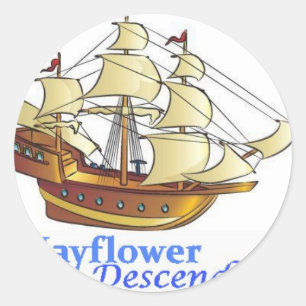 Mayflower Descendant Sailing Ship Ronde Sticker