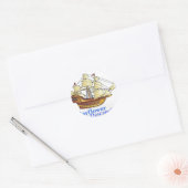 Mayflower Descendant Sailing Ship Ronde Sticker (Envelop)
