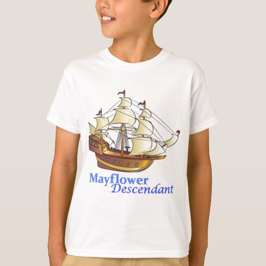 Mayflower Descendant Sailing Ship T-shirt (Voorkant)