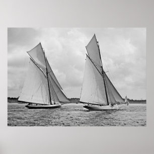 Mayflower en Galatea Start America's Cup 1886 Poster
