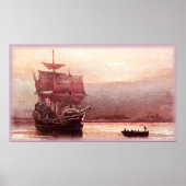Mayflower in het Hudson Harbour-Poster Poster (Voorkant)