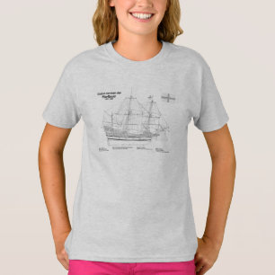 Mayflower - Scheepsblauwdrukplannen SD T-shirt