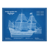 Mayflower - Schip Blauwdruk Plannen ABD Foto Afdruk (Voorkant)