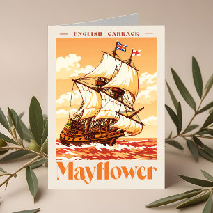 Mayflower Schip Oude Engelse Carrack Poster Kunst Bedankkaart
