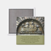 Mayflower - Stenen Carving Thanksgiving magneet (Voorkant / Achterkant)