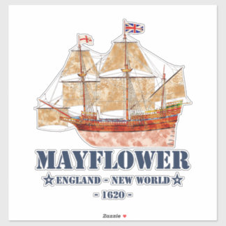 Mayflower Tall Ship - Engeland naar de Nieuwe Were Sticker