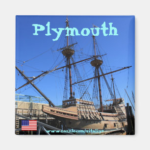 Mayflower zeilschip in Plymouth magneet ontwerp