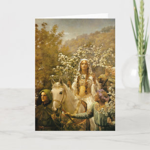 Maying van koningin Guinevere's, John Collier, Kaart
