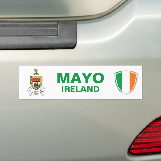 Mayo Ireland Crest en Irish Flag Bumpersticker (Op auto)
