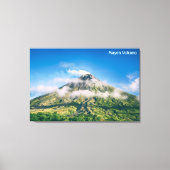 Mayon Volcano met heldere blauwe hemel Canvas Afdruk (Voorkant)