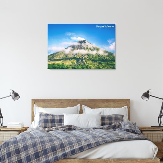 Mayon Volcano met heldere blauwe hemel Canvas Afdruk (Insitu (Slaapkamer))