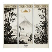 Mayon Vulkan Triptiek Muurkunst